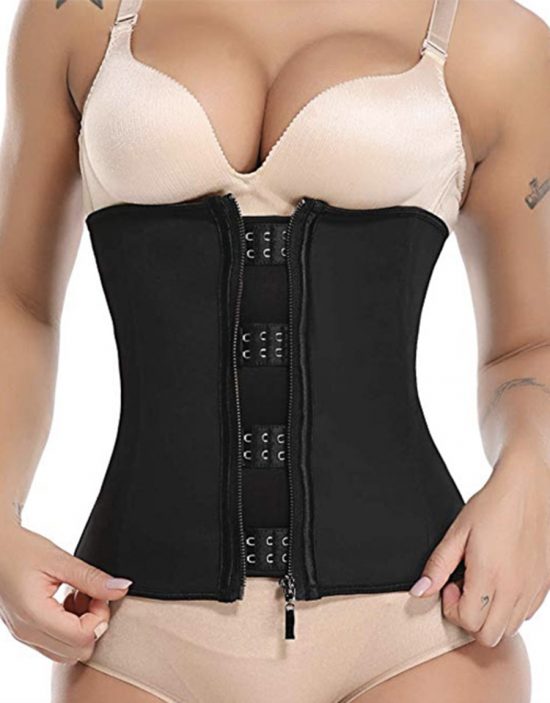 Waist trainer belt with zipper